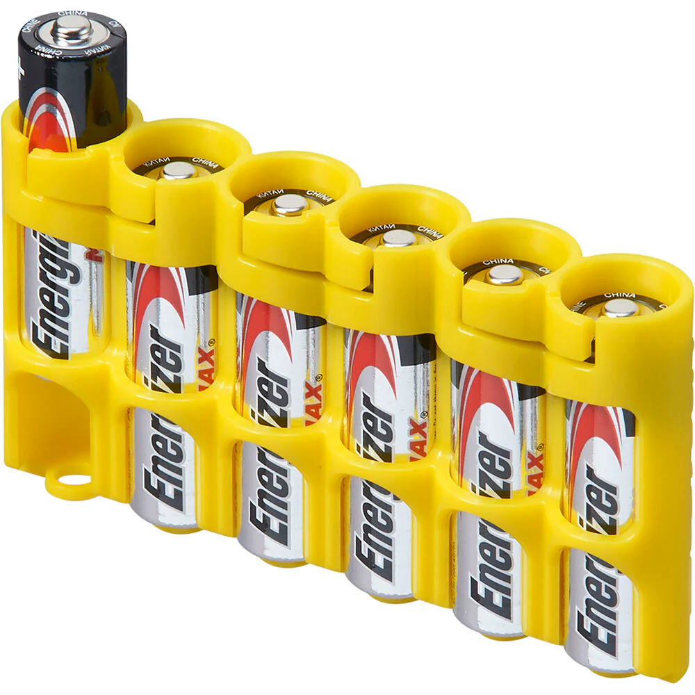 STORACELL Slim Line AA 6-Battery Holder (Yellow) - Image 2