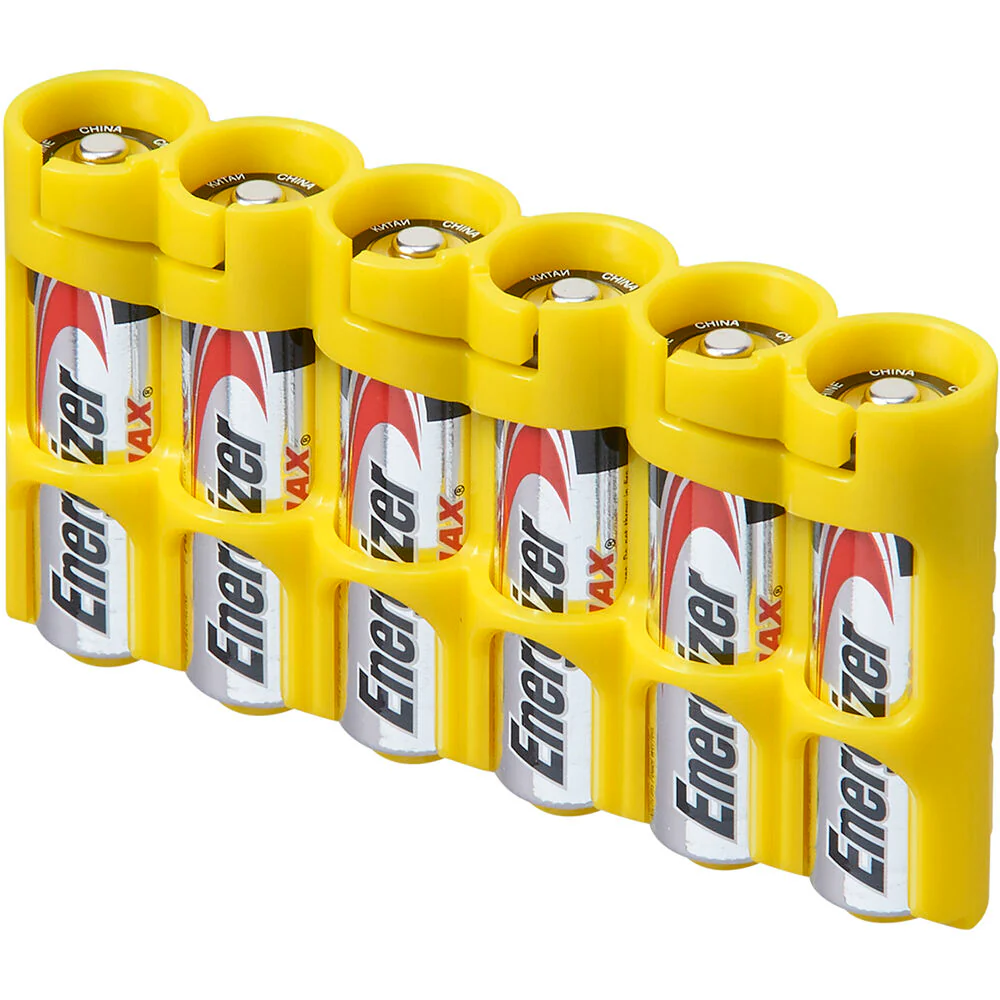 STORACELL Slim Line AA 6-Battery Holder (Yellow) - Image 3