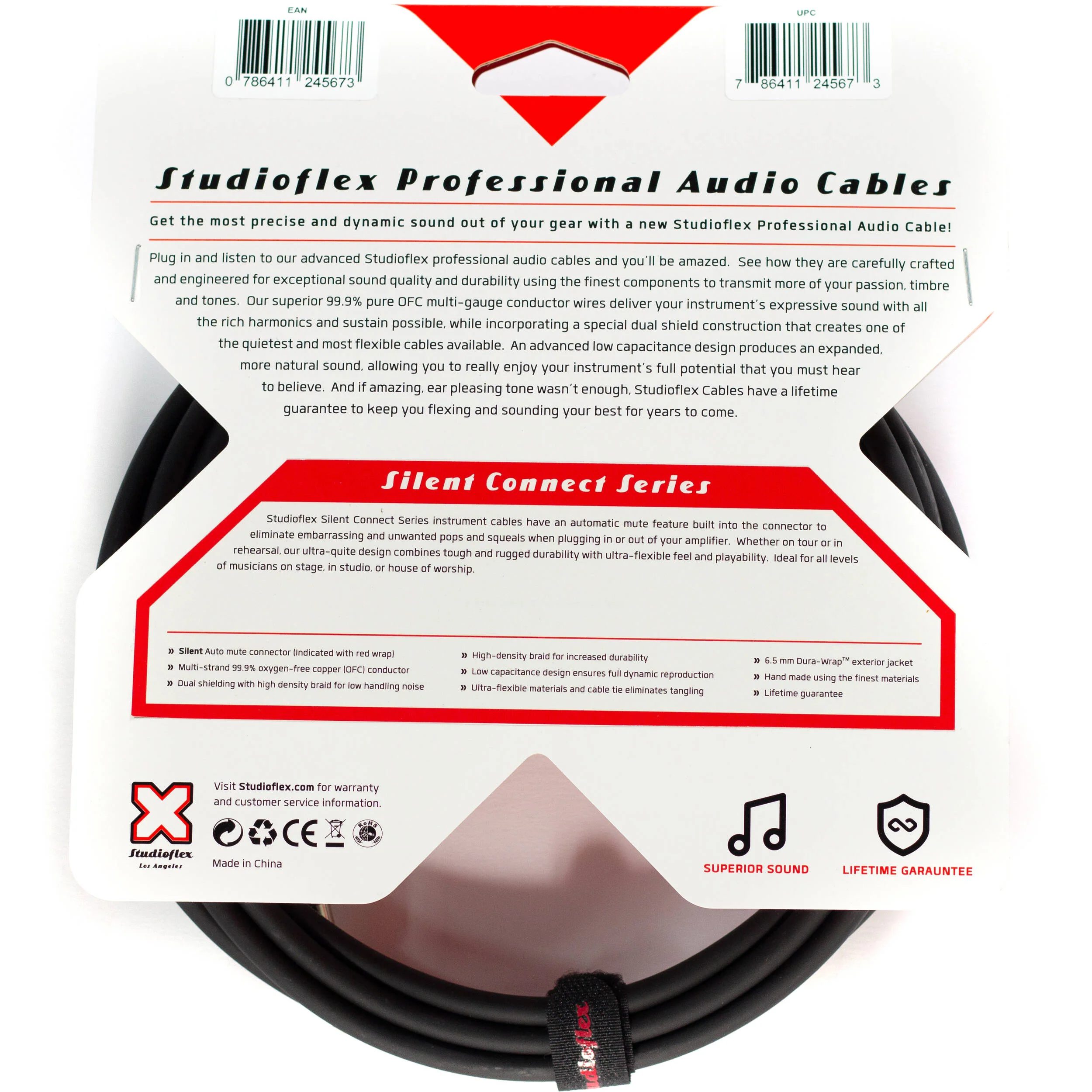 Studioflex Silent Connect Straight to Right-Angle 1/4" Instrument Cable (20') - Image 6