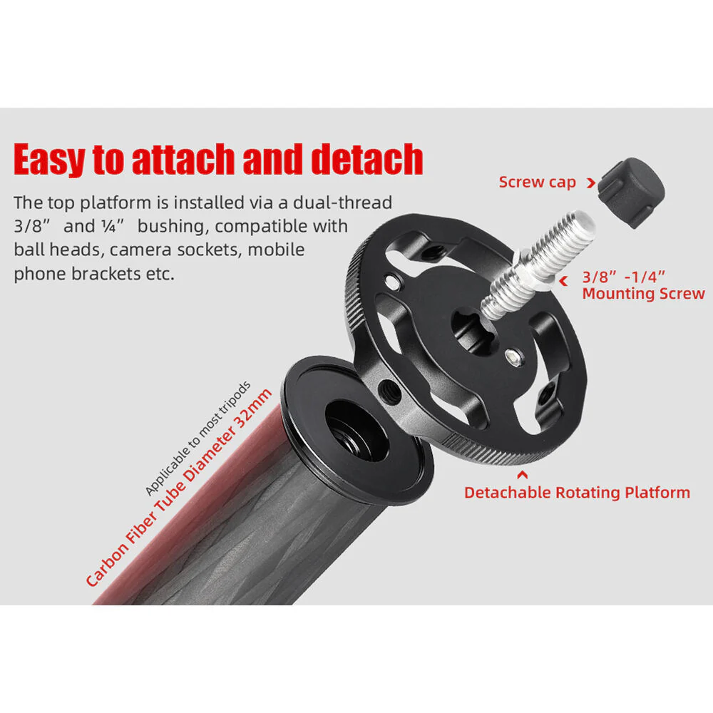 Sunwayfoto CCB-01 Carbon Tripod Extension Arm (16") - Image 4
