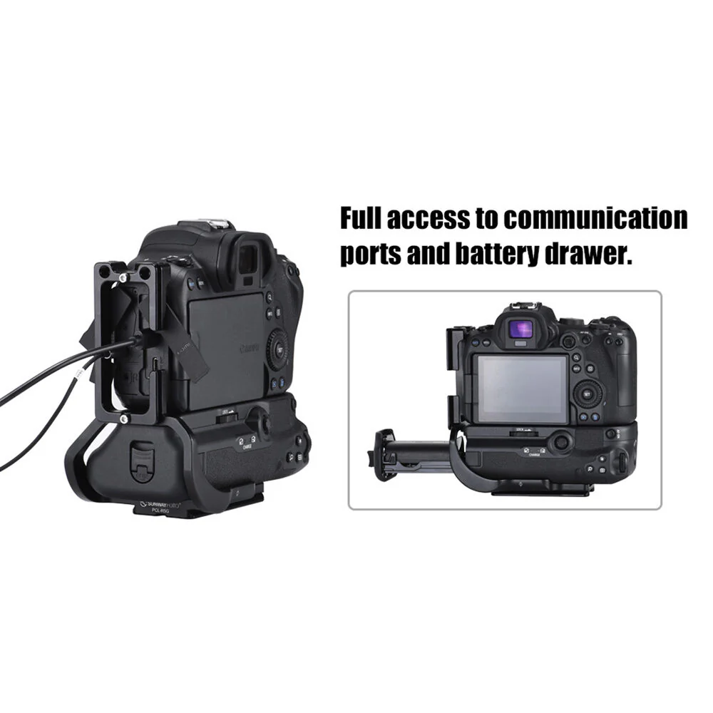 Sunwayfoto Dedicated L-Bracket for Canon EOS R5/R6 with Battery Grip - Image 6
