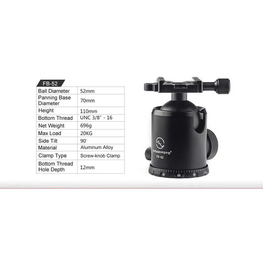Sunwayfoto FB-52 Ball Head - Image 9