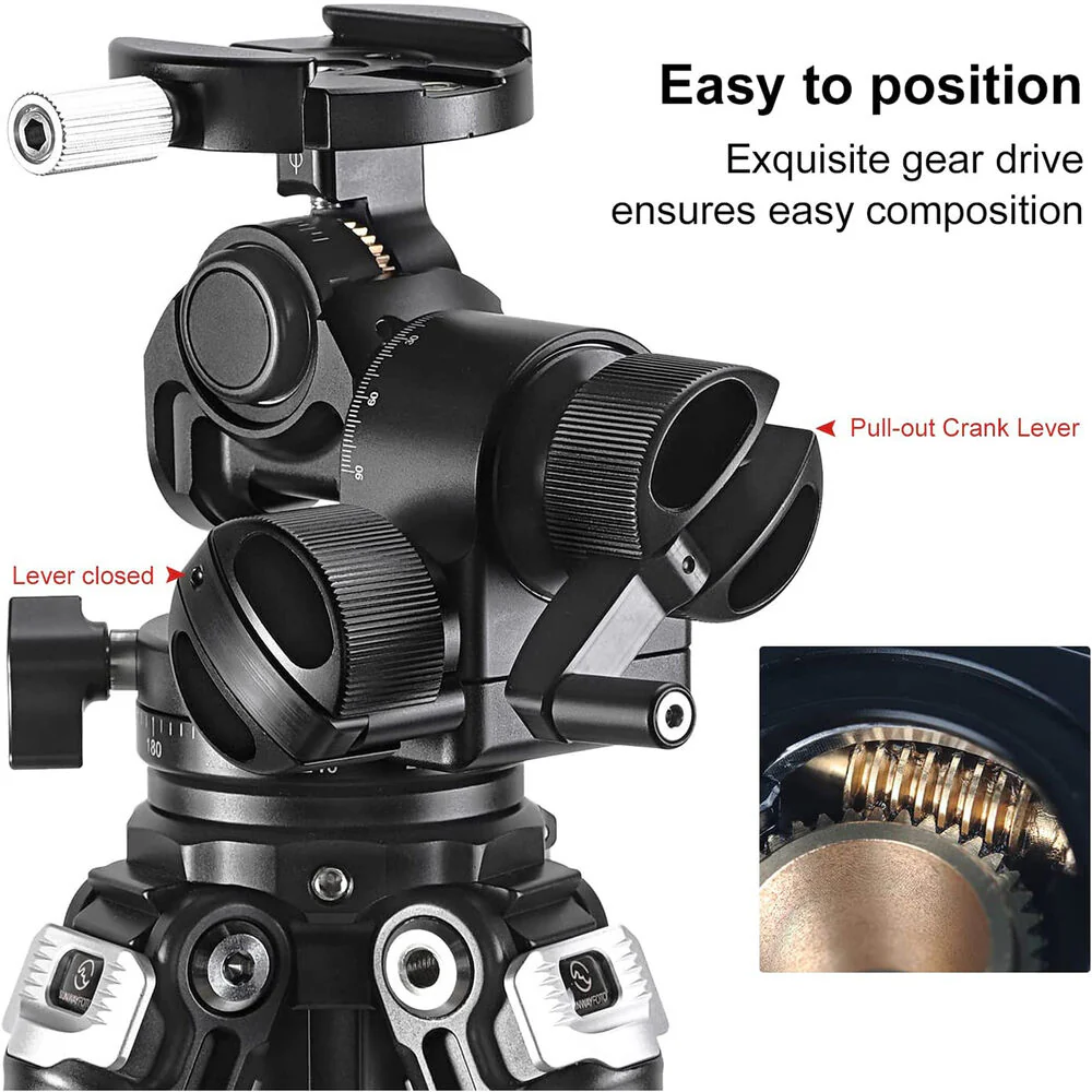 Sunwayfoto GH-PROIIS Geared Tripod Head - Image 3