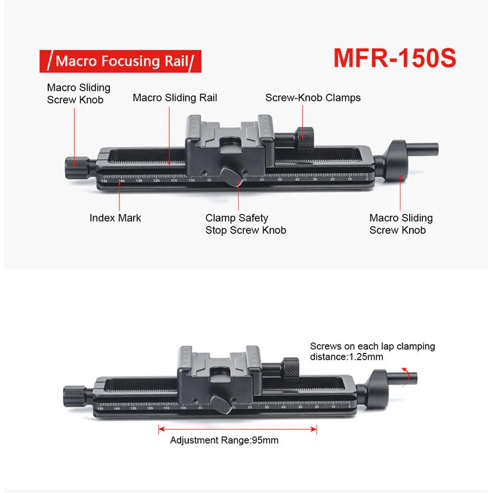 Sunwayfoto Macro Focusing Rail with Lever-Lock Clamp - Image 6