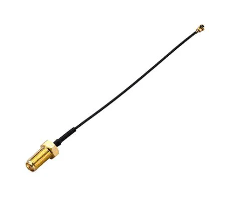 Taoglas CAB.719 RF / Coaxial Cable Assembly 90° U.FL Plug to SMA Bulkhead Jack 1.13mm 50 ohm 3.9 " 100 mm