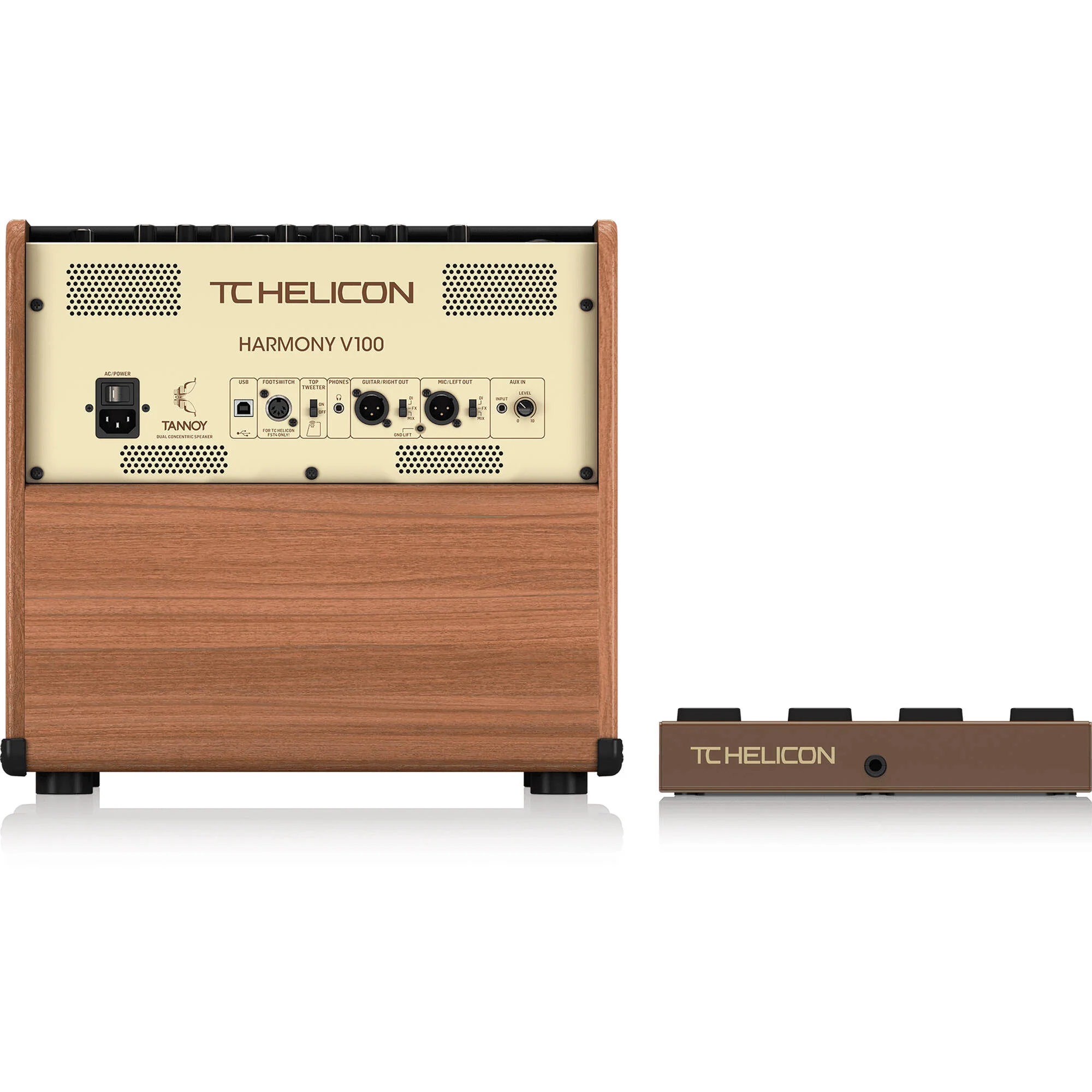 TC-Helicon Harmony V100 2-Channel Acoustic Combo Amplifier with Looper, Vocal Processor - Image 4