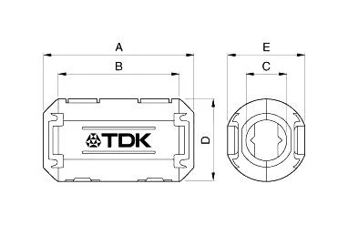 TDK ZCAT2235-1030A ZCAT2235-1030A Split Core Ferrite 10 mm 50 ohm Zcat - Image 2