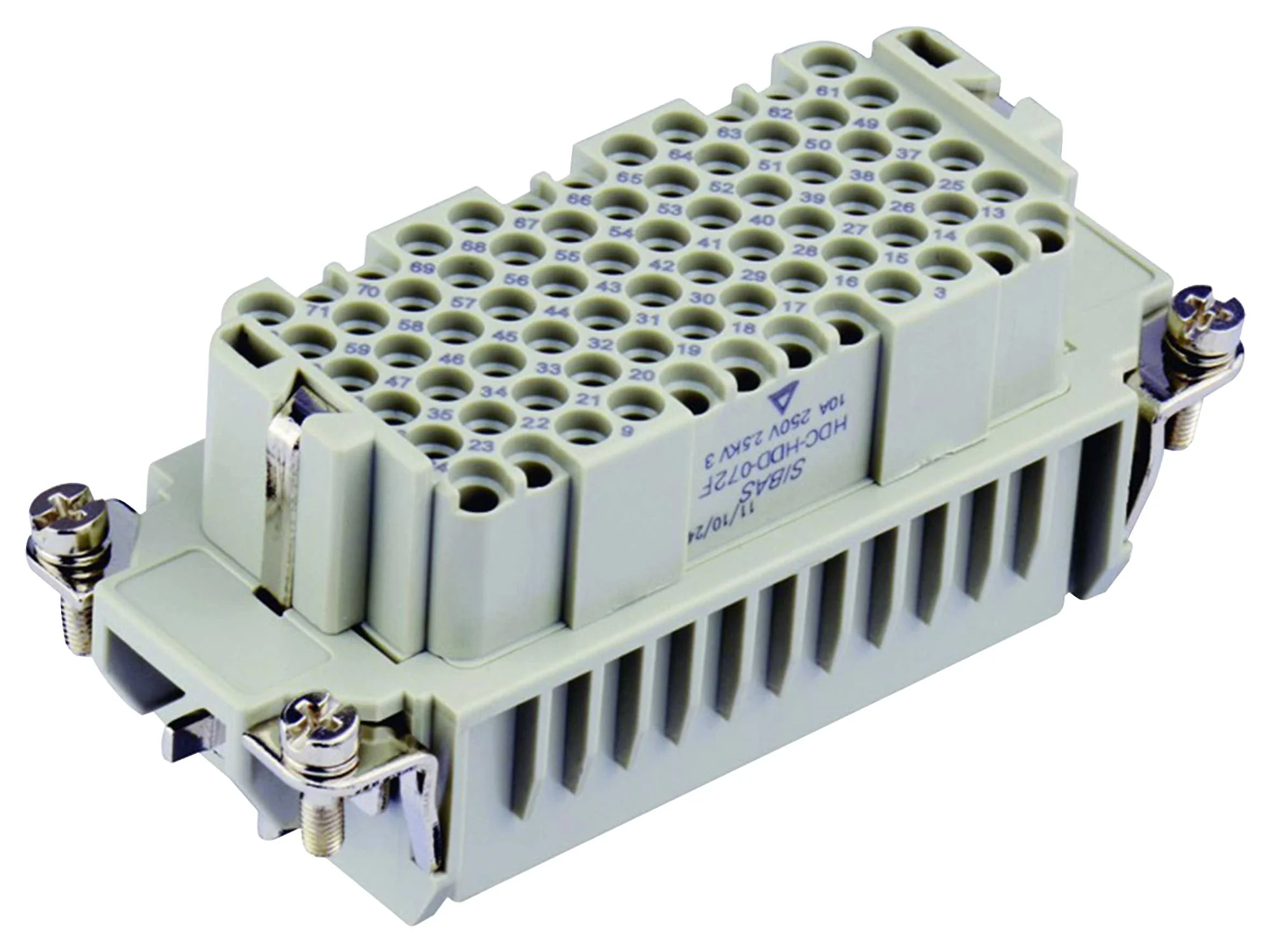 TE Connectivity T2030722201-000 T2030722201-000 Heavy Duty Connector HDD Insert 72+PE Contacts H16B Receptacle