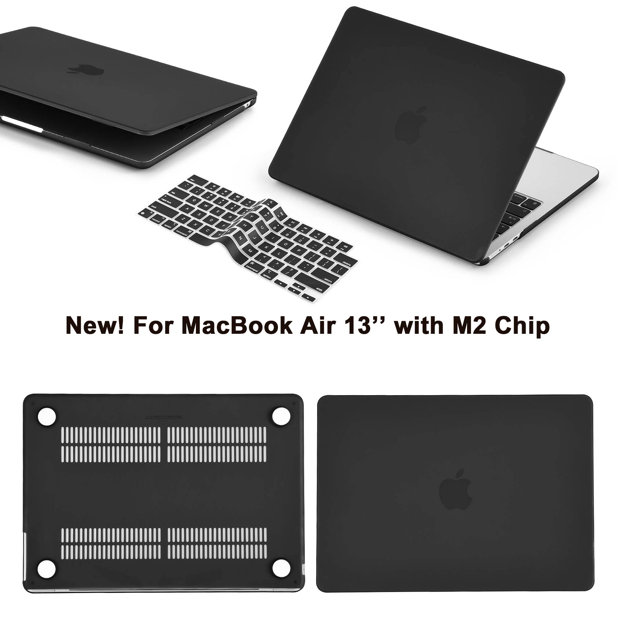 TechProtectus Colorlife Hard-Shell Case & Keyboard Cover for 13.6" MacBook Air M2 (Black) - Image 5