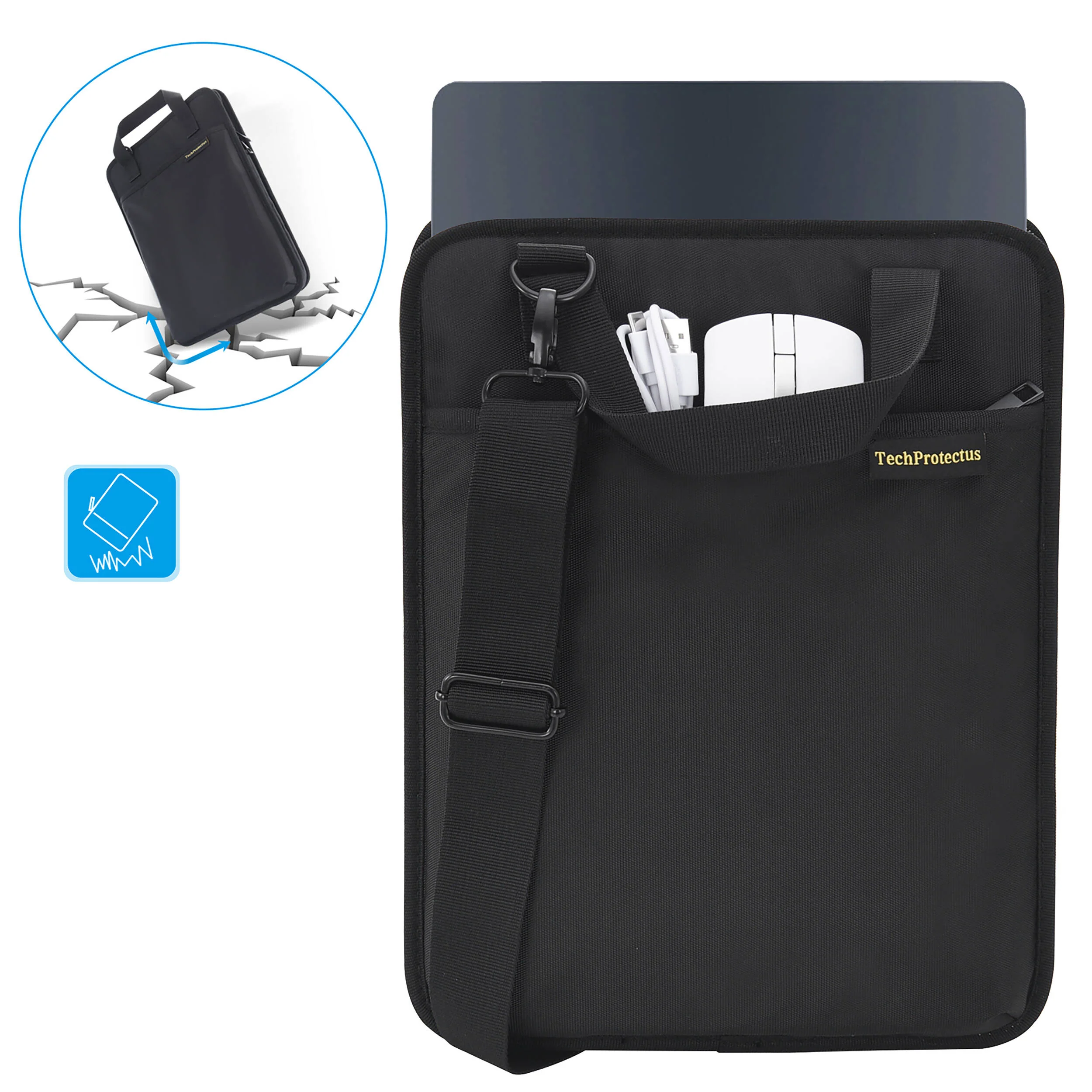 TechProtectus Shockproof Vertical Carry Sleeve for 12" Tablet (Black) - Image 2
