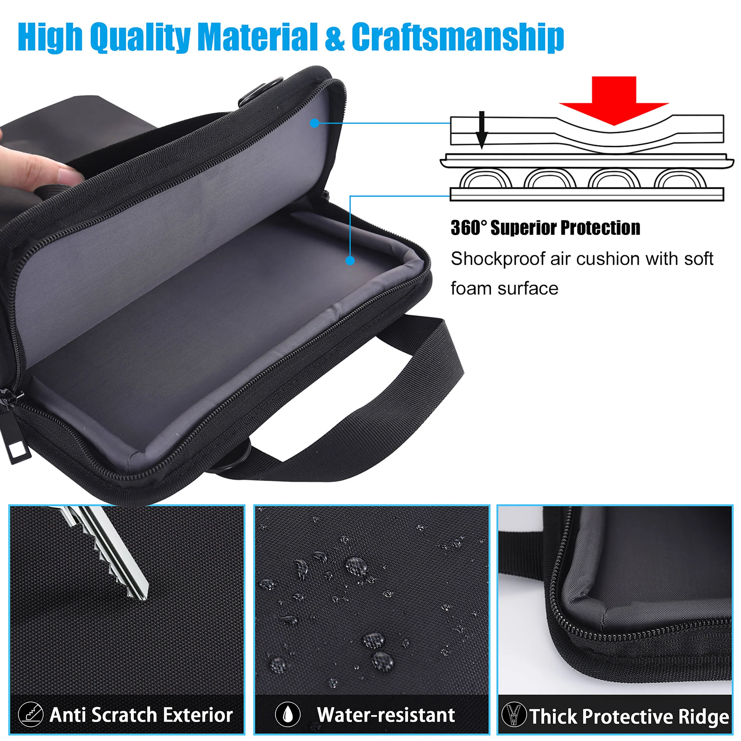 TechProtectus Shockproof Vertical Carry Sleeve for 12" Tablet (Black) - Image 3