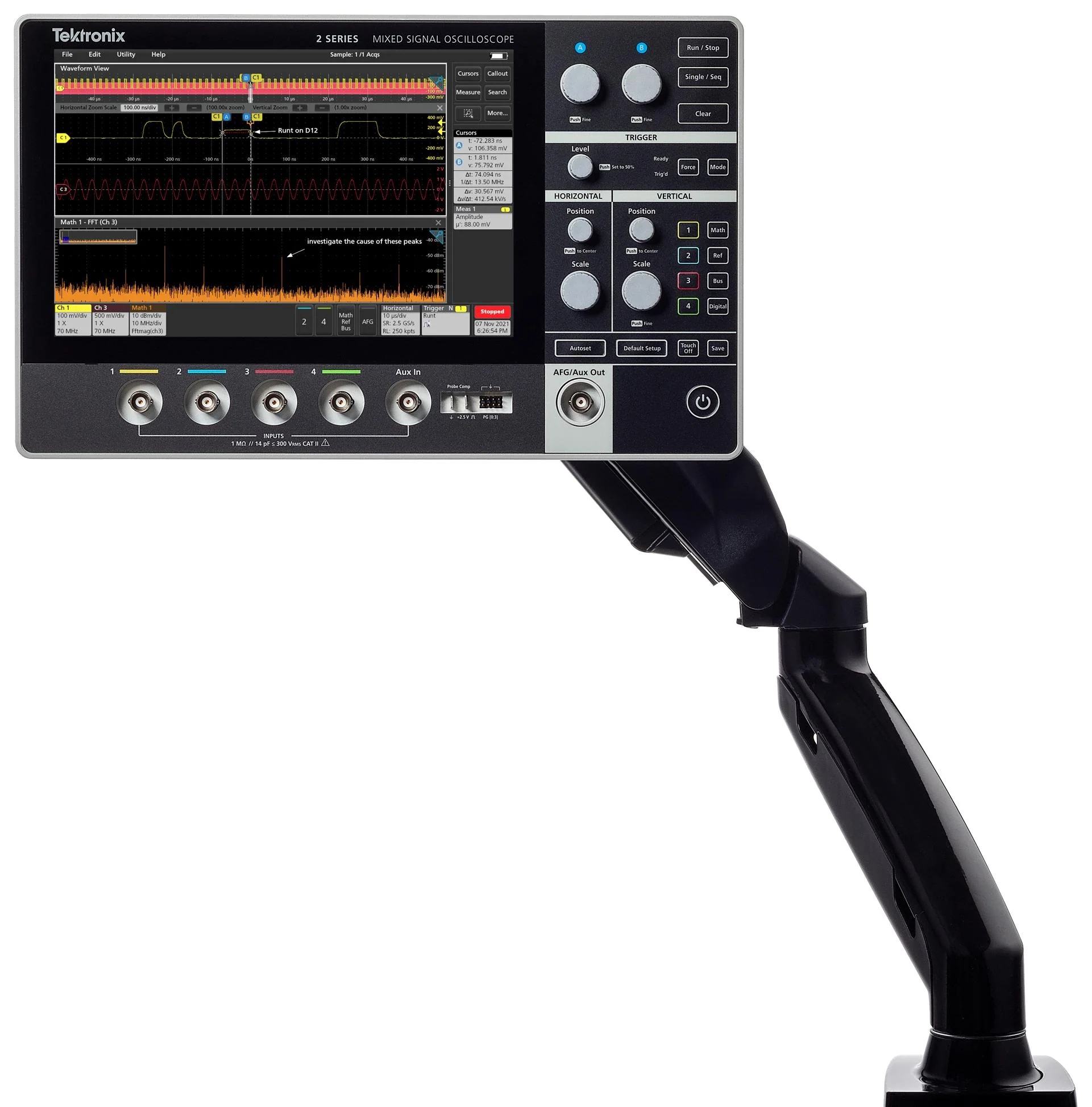 Tektronix MSO24 2-BW-200 MSO / MDO Oscilloscope 2 Series 4 Channel 200 MHz 2.5 Gsps 10 Mpts - Image 8