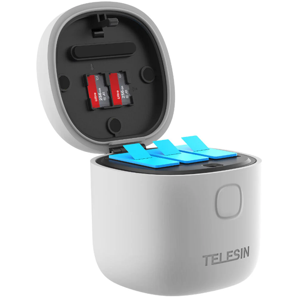 TELESIN All-In Battery Charging Box and TF Card Reader for GoPro HERO9/10 - Image 5