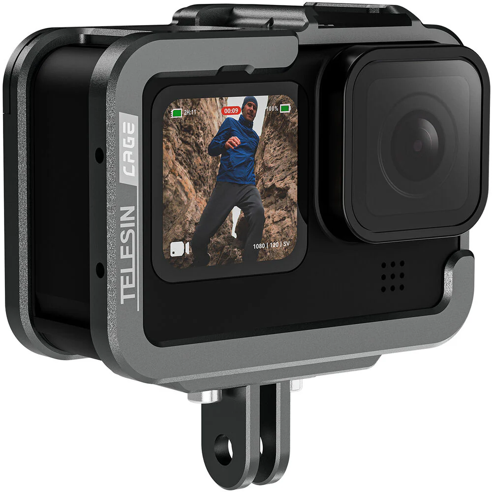 TELESIN Aluminum Cage with Vertical Frame for GoPro HERO11/10/9 - Image 5