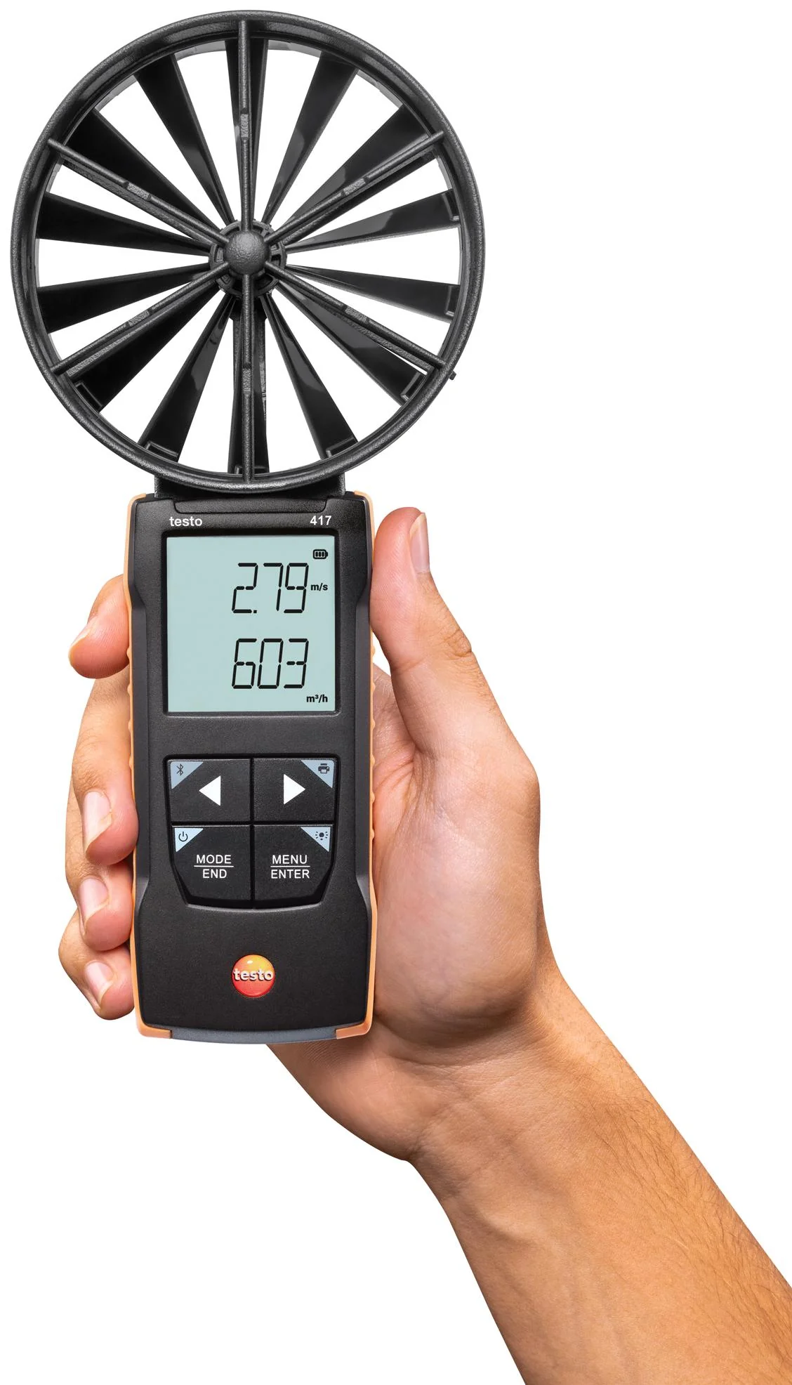 TESTO 0563 0417 Anemometer, Testo 417, 0.3m/s to 20m/s, -20 &deg;C to 50 &deg;C, 236 mm Testo 417 - Image 3