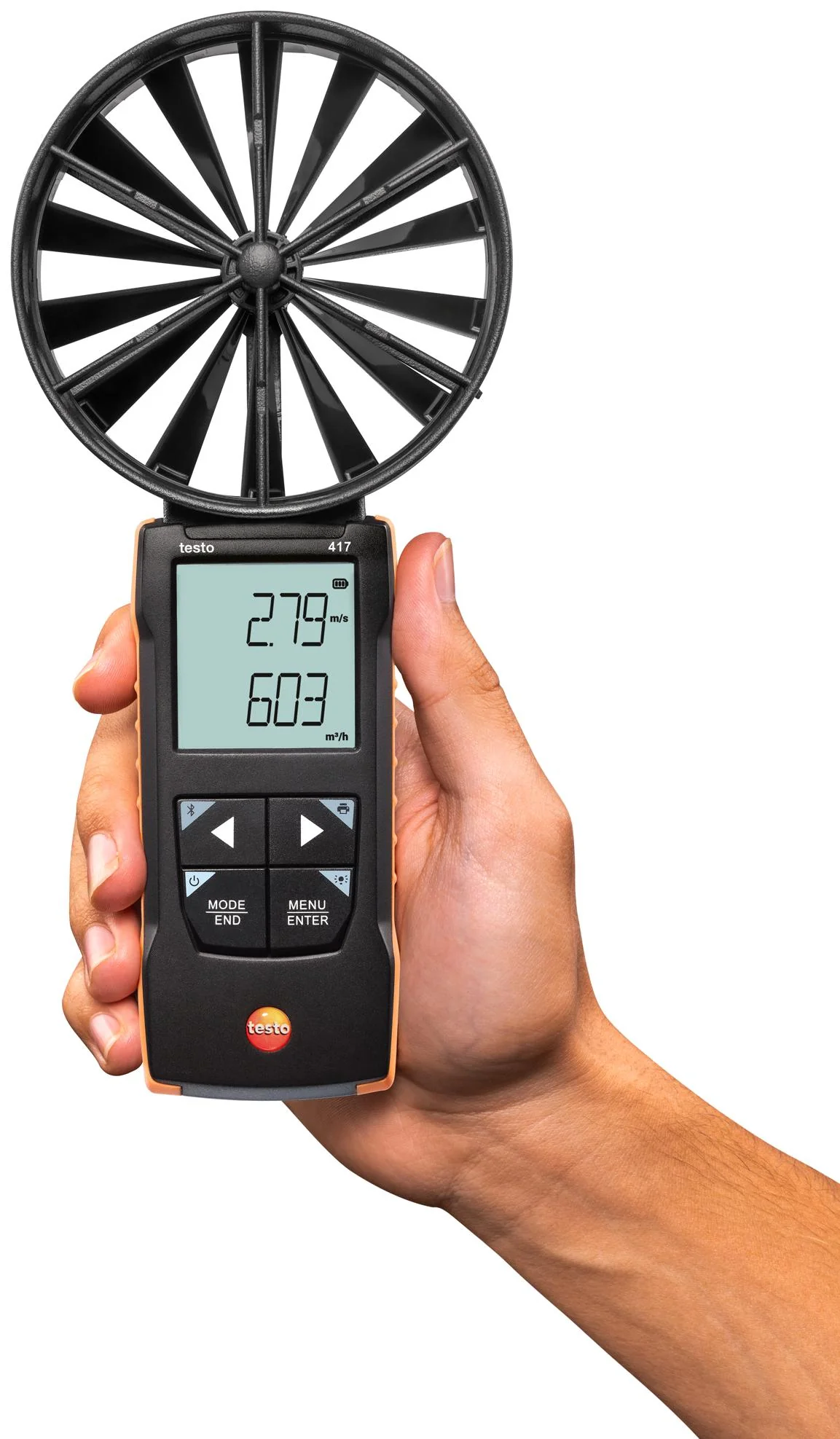 TESTO 0563 0417 Anemometer, Testo 417, 0.3m/s to 20m/s, -20 &deg;C to 50 &deg;C, 236 mm Testo 417 - Image 4