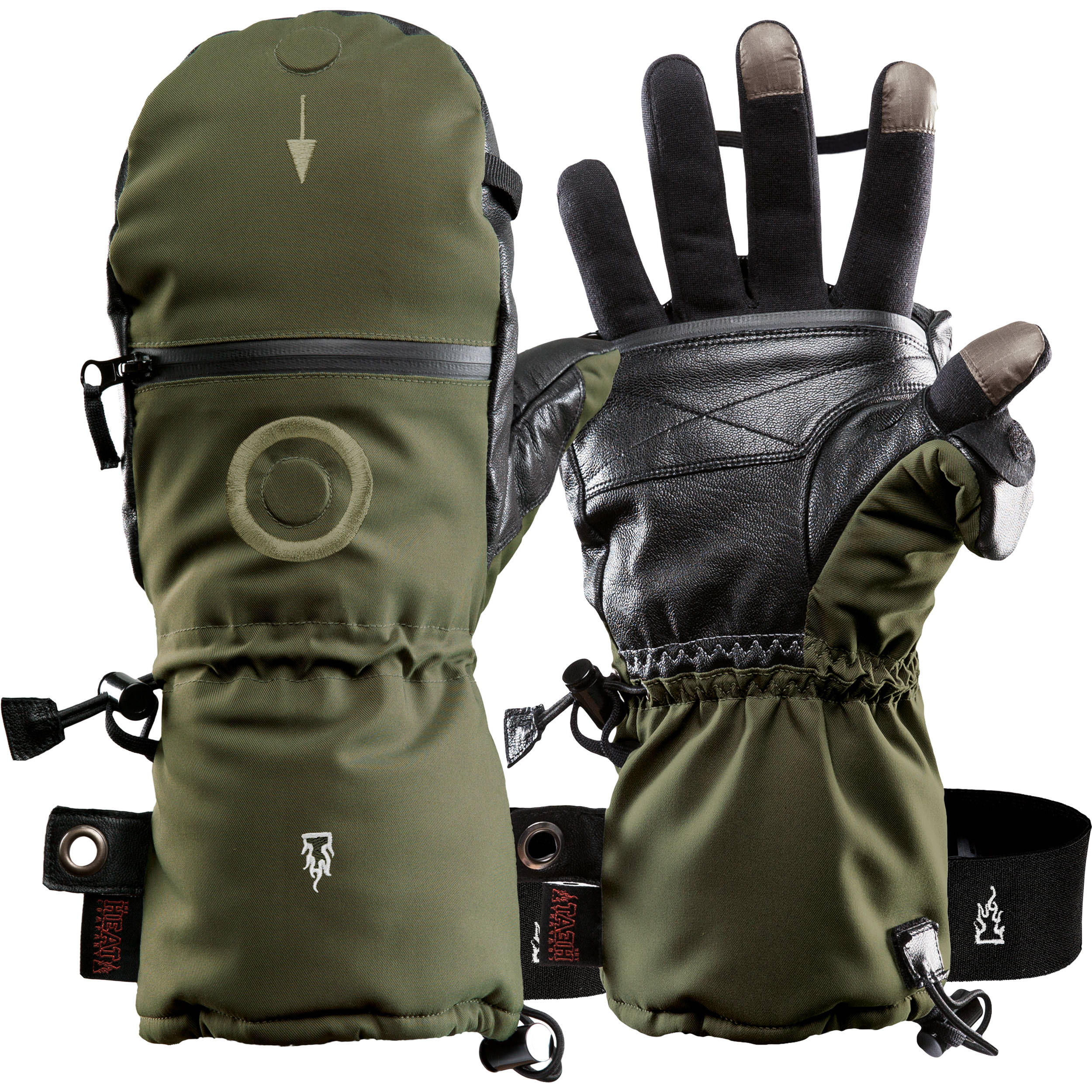 The Heat Company Heat 3 Smart Mittens/Gloves (Size 10, Tarmac Green) - Image 8