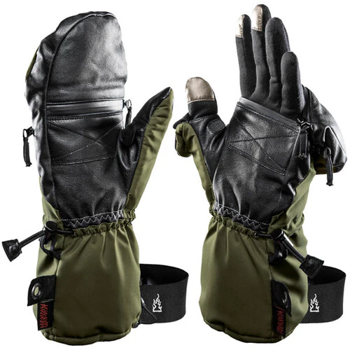 The Heat Company Heat 3 Smart Mittens/Gloves (Size 11, Dark Army Green)