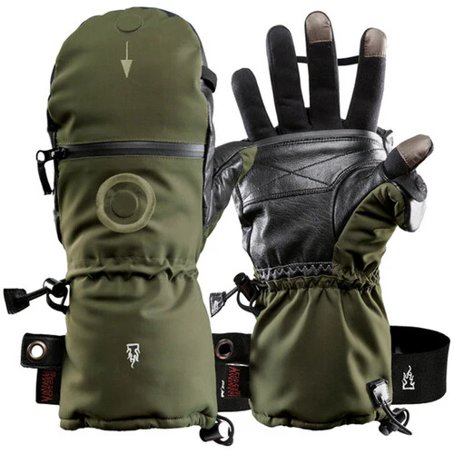 The Heat Company Heat 3 Smart Mittens/Gloves (Size 11, Dark Army Green) - Image 2