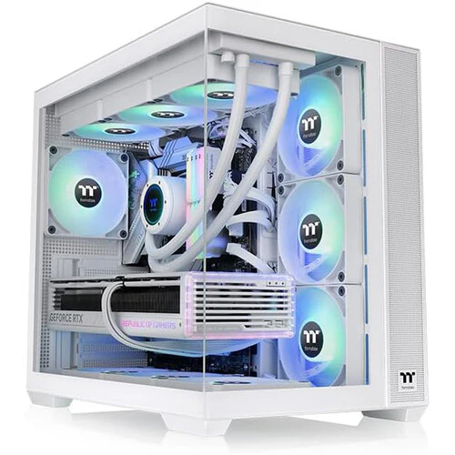 Thermaltake View 380 TG ARGB Mid Tower ATX Computer Chassis (Snow) - Image 7