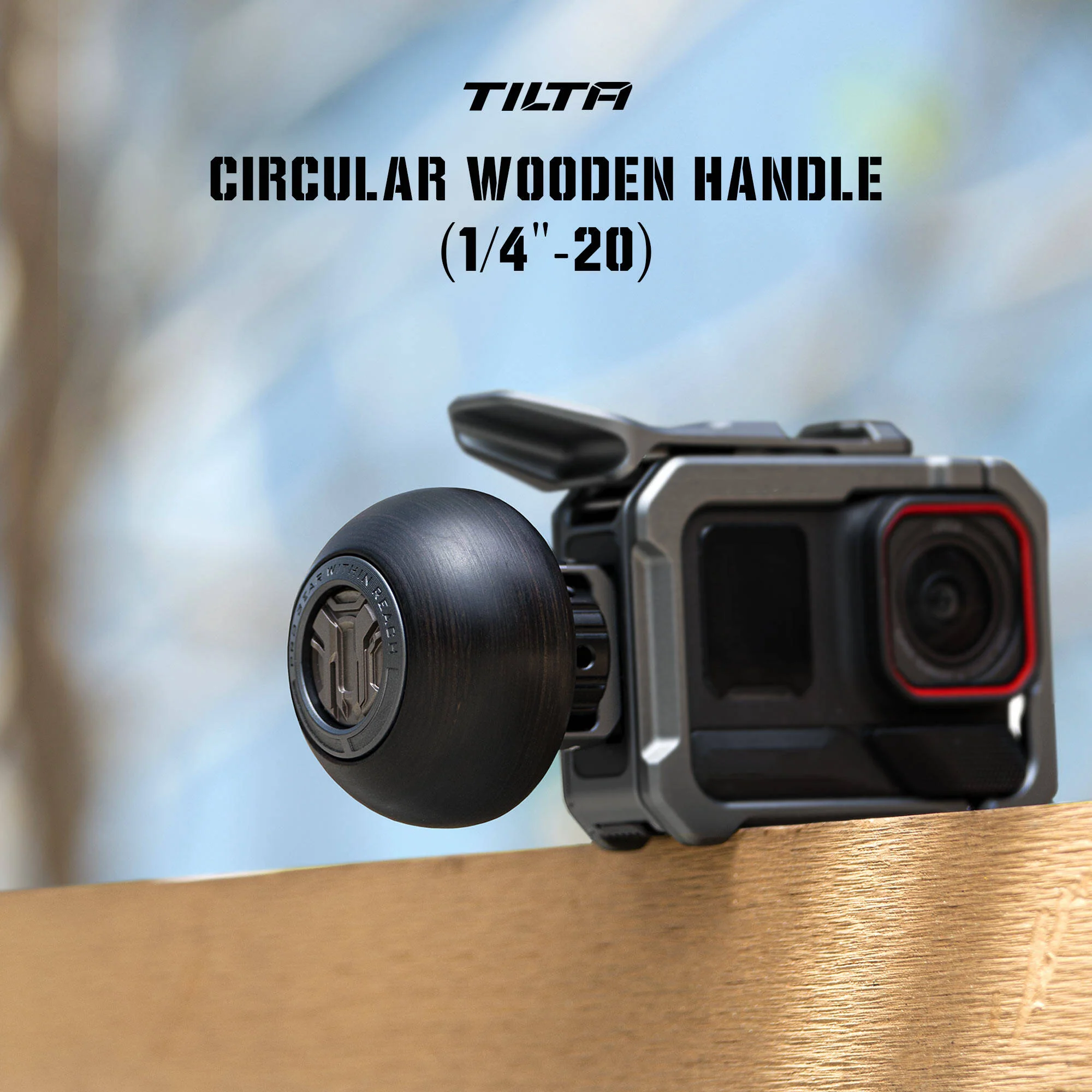 Tilta Circular Wooden Side Handle with 1/4"-20 Screw - Image 6