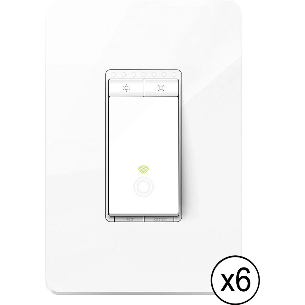 TP-Link HS220 Smart Wi-Fi Light Switch with Dimmer (6-Pack)