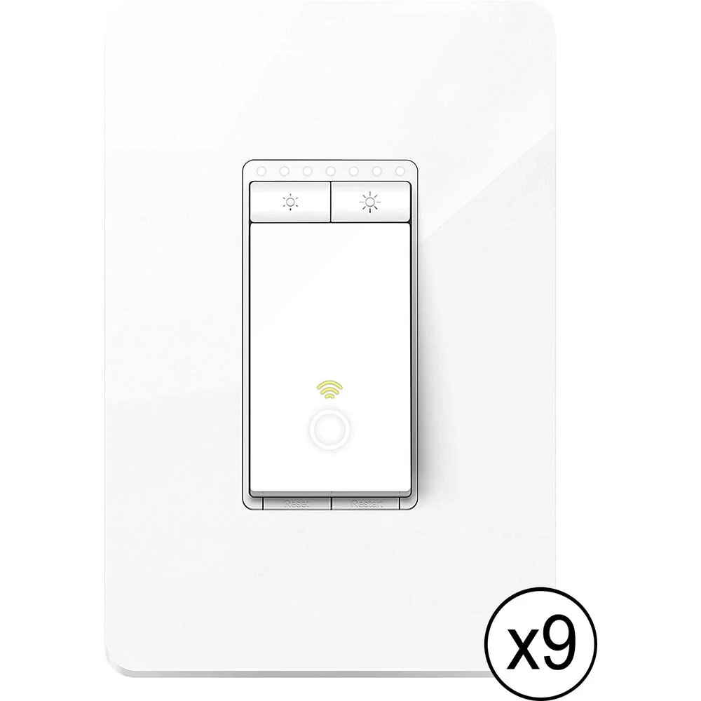 TP-Link HS220 Smart Wi-Fi Light Switch with Dimmer (9-Pack)