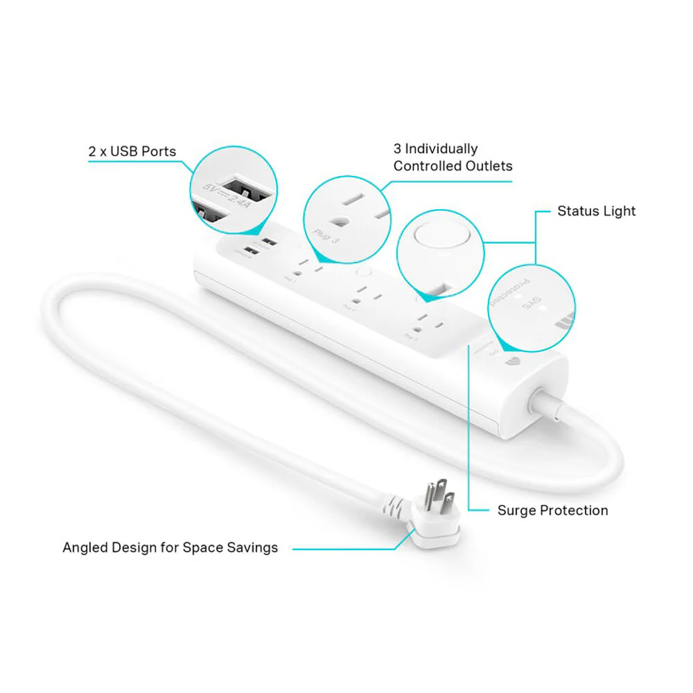 TP-Link KP303 Kasa Smart Wi-Fi Power Strip (2-Pack) - Image 3