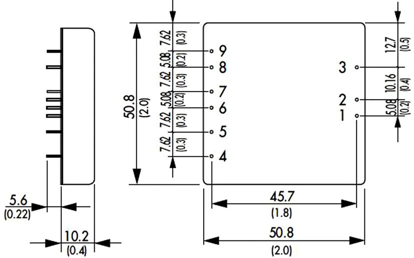 Traco Power TEN 40-2411 TEN 40-2411 Isolated Through Hole DC/DC Converter ITE 2:1 40 W 1 Output 5 V 8 A - Image 2