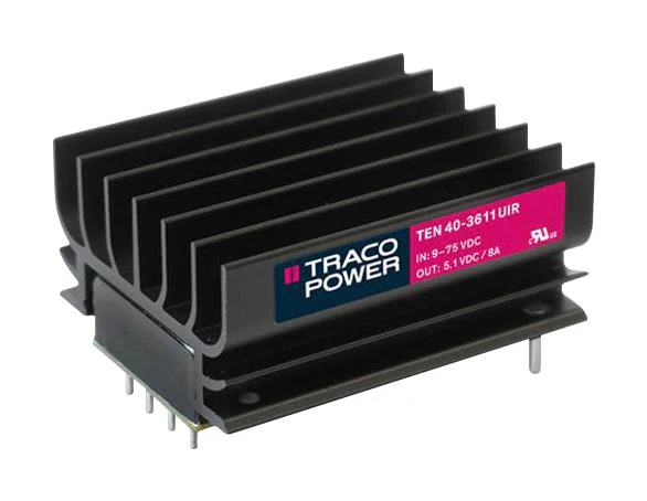 TRACO POWER TEN 40-3611UIR Isolated Through Hole DC/DC Converter, ITE, Industrial & Railway, DIP, 12:1, 40 W, 1 Output