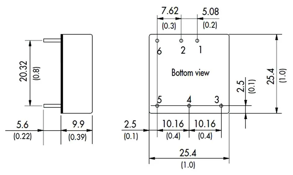 TRACO POWER THN 30-4811WI Isolated Through Hole DC/DC Converter, ITE, 4:1, 30 W, 1 Output, 5 V, 6 A - Image 2
