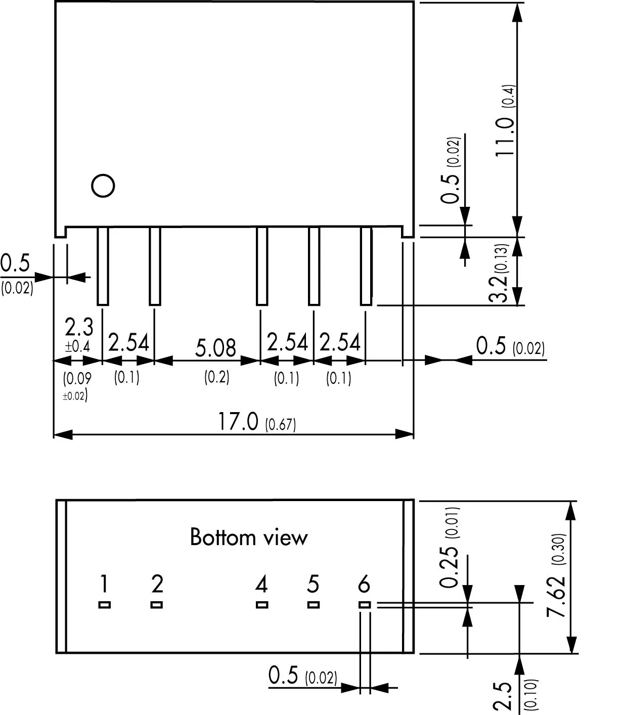 Traco Power TMR 1-2412 TMR 1-2412 Isolated Through Hole DC/DC Converter ITE 2:1 1 W Output 12 V 83 mA - Image 2