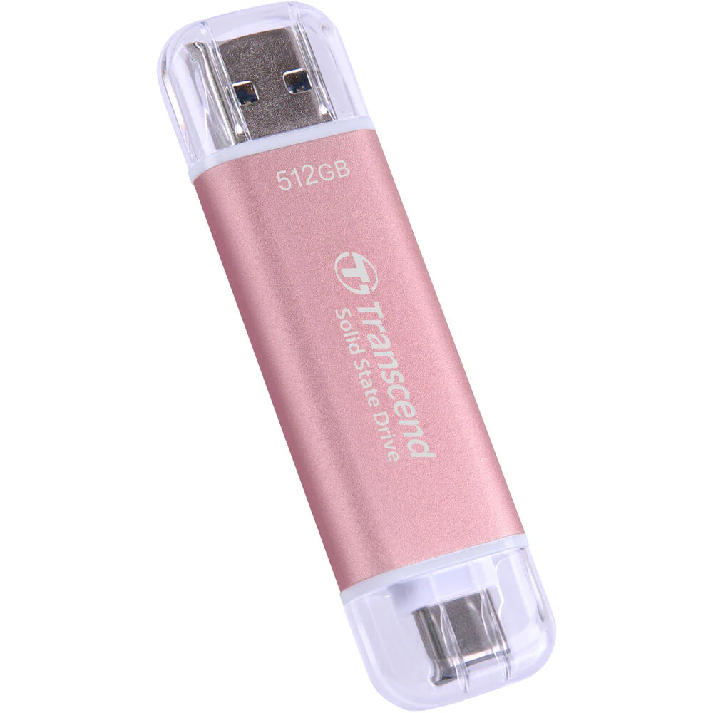 Transcend 512GB ESD310 Portable USB-C/A SSD (Rosy Pink) - Image 3