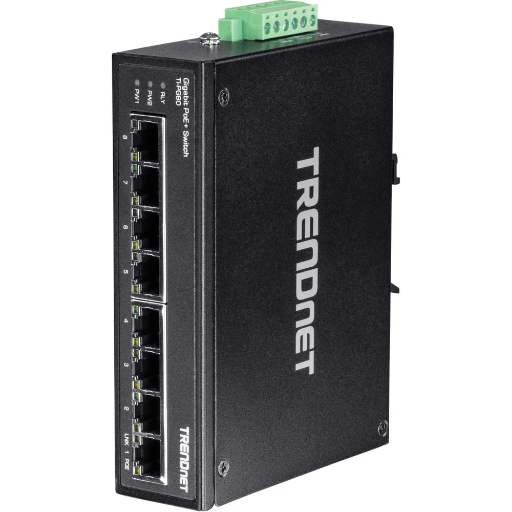 TRENDnet TI-PG80 8-Port Hardened Industrial Gigabit POE+ DIN-Rail Switch - Image 3