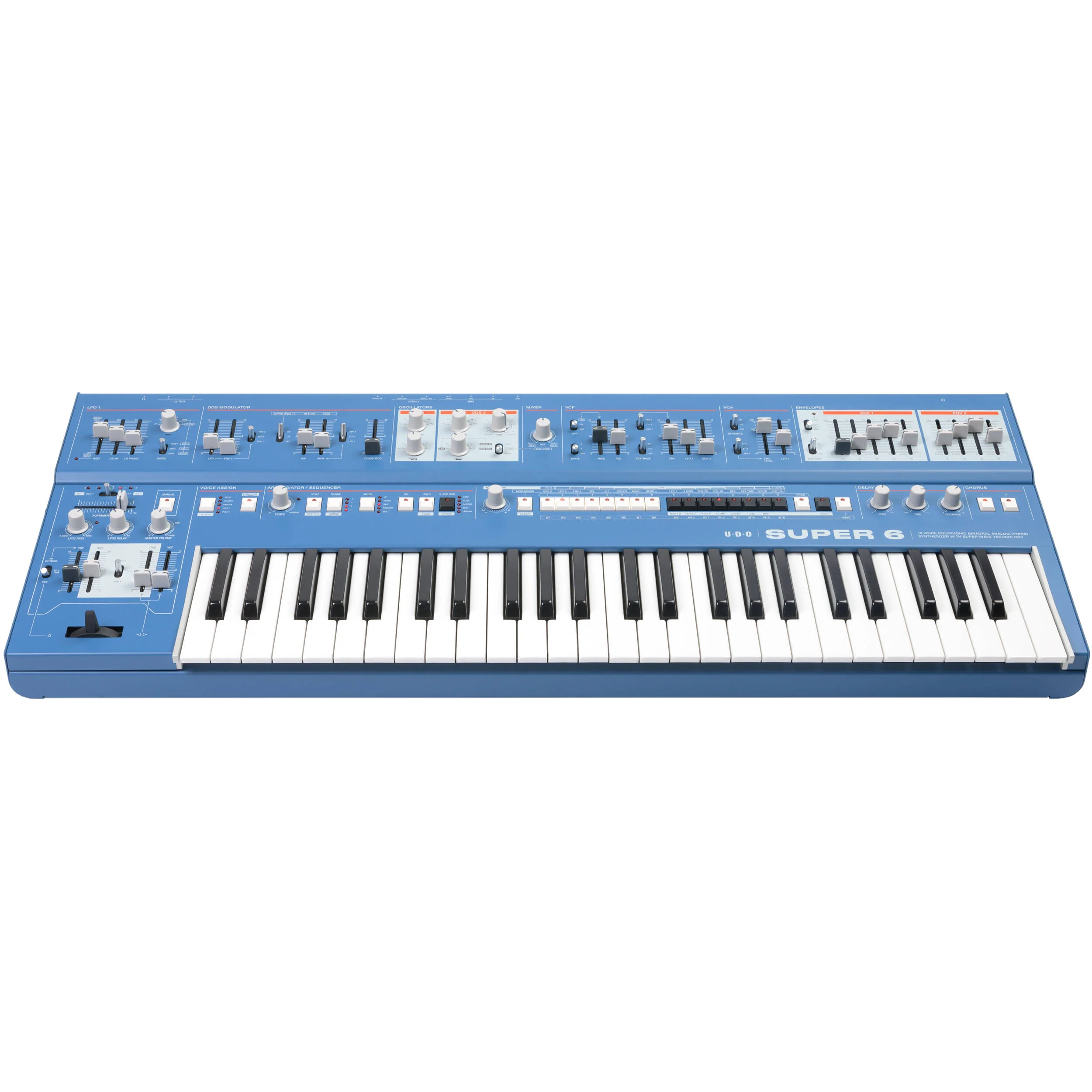 UDO Audio Super 6 Digital-Analog Hybrid Synthesizer (Blue) - Image 2