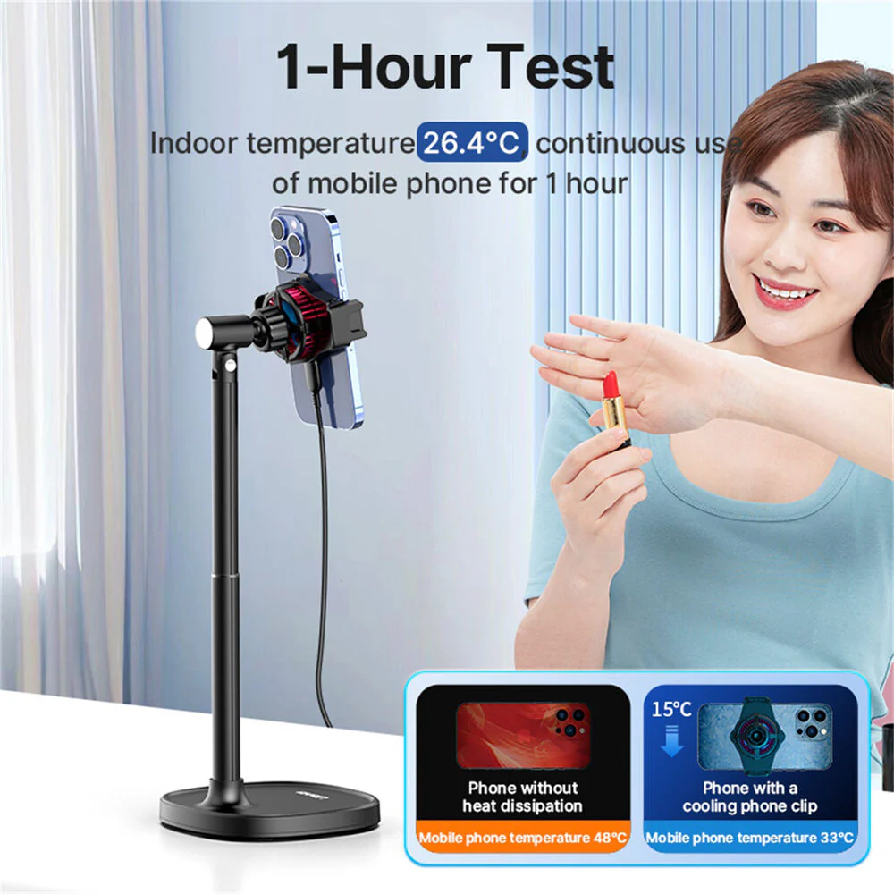 Ulanzi SK-06 Desktop Smartphone Stand with Built-In Cooling Fan - Image 4