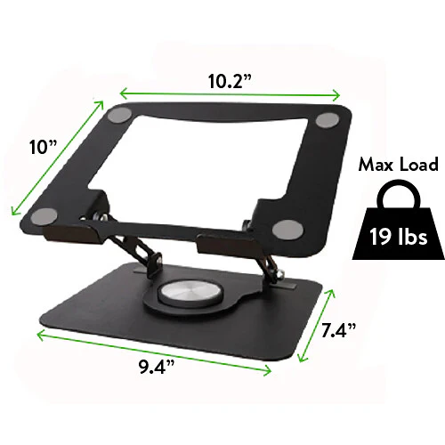 Uncaged Ergonomics Swivel Laptop Stand 2.0 (Space Gray) - Image 6