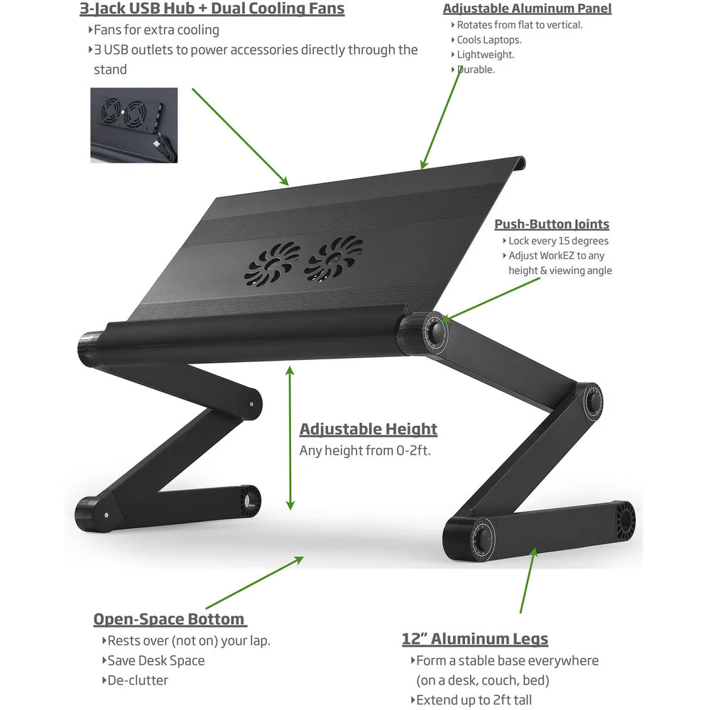 Uncaged Ergonomics Workez Executive 2 Fans, 3 Usb Ports - Image 4