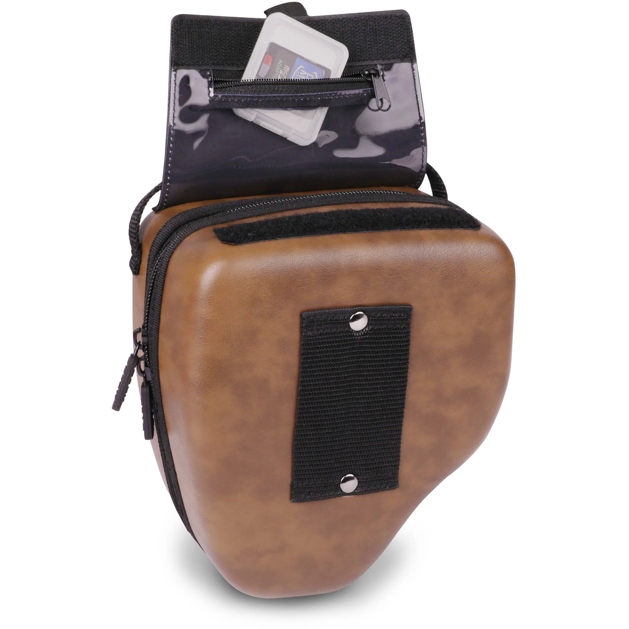 USA GEAR HSL300 Hard Shell Vegan Leather Case (Brown) - Image 4