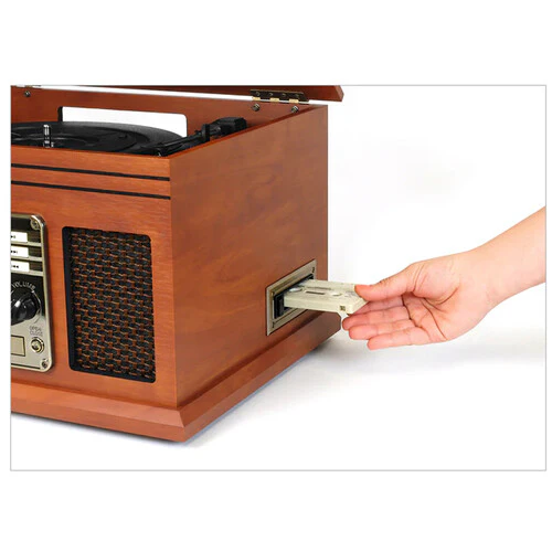Victrola VTA-754B 8-In-1 Turntable Music Center (Mahogany) - Image 4