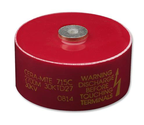 VISHAY 715C40KTD10 Ceramic Disc & Plate Capacitor, 1000 pF, 40 kV, 715C Series, ± 20%, Screw, N4700