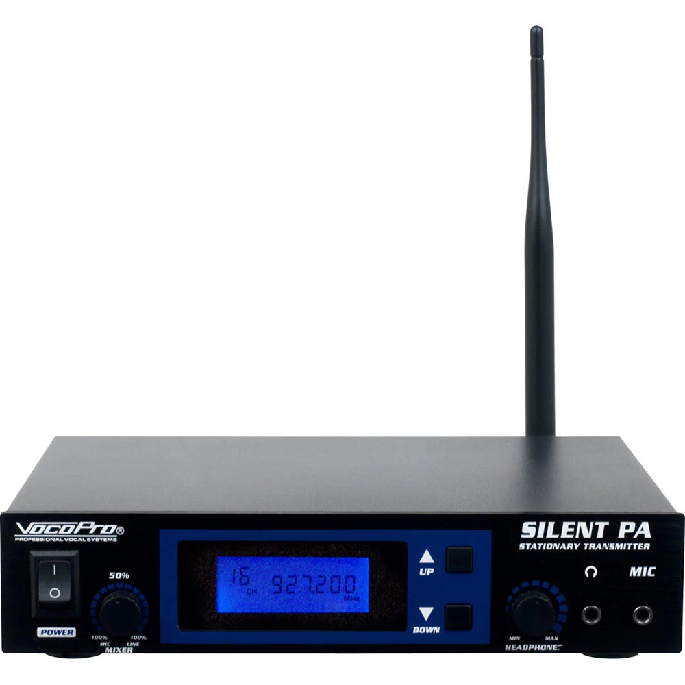 VocoPro SilentPA 16-Channel UHF Wireless Audio Broadcast System (Stationary Transmitter & 10 Bodypack Receivers) - Image 7