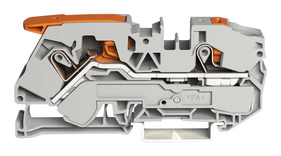 Wago 2116-5201 DIN Rail Mount Terminal Block 2 Ways 20 AWG 6 16 mm² Clamp 76 A