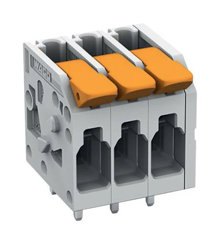 WAGO 2604-1104 Wire-To-Board Terminal Block, 5 mm, 4 Ways, 24 AWG, 12 AWG, 4 mm², Push In