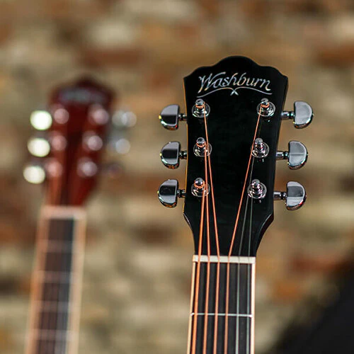Washburn Deep Forest Burl ACE Acoustic/Electric Guitar (Black Fade) - Image 4