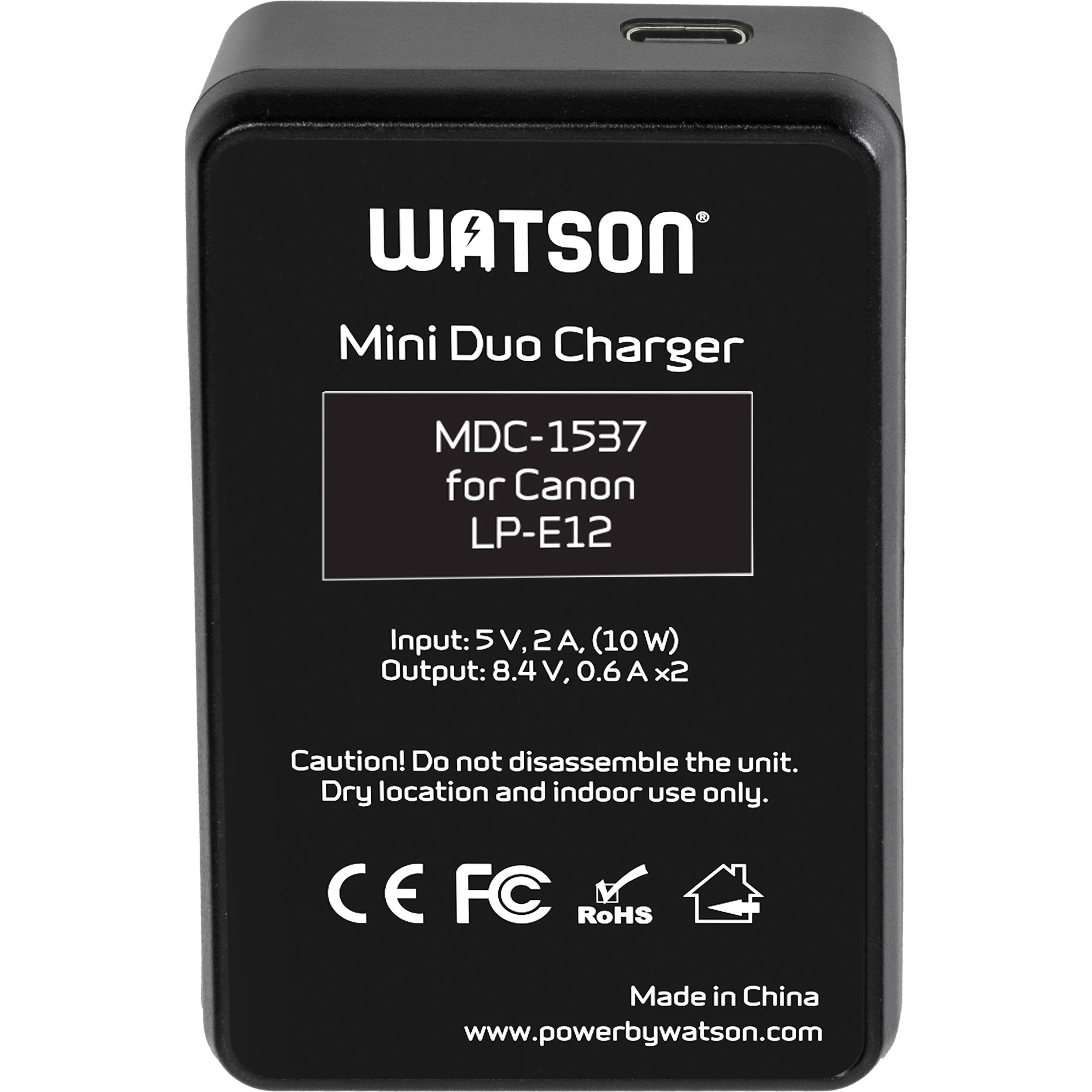 Watson Mini Duo USB-C Charger for Canon LP-E12 Batteries - Image 3