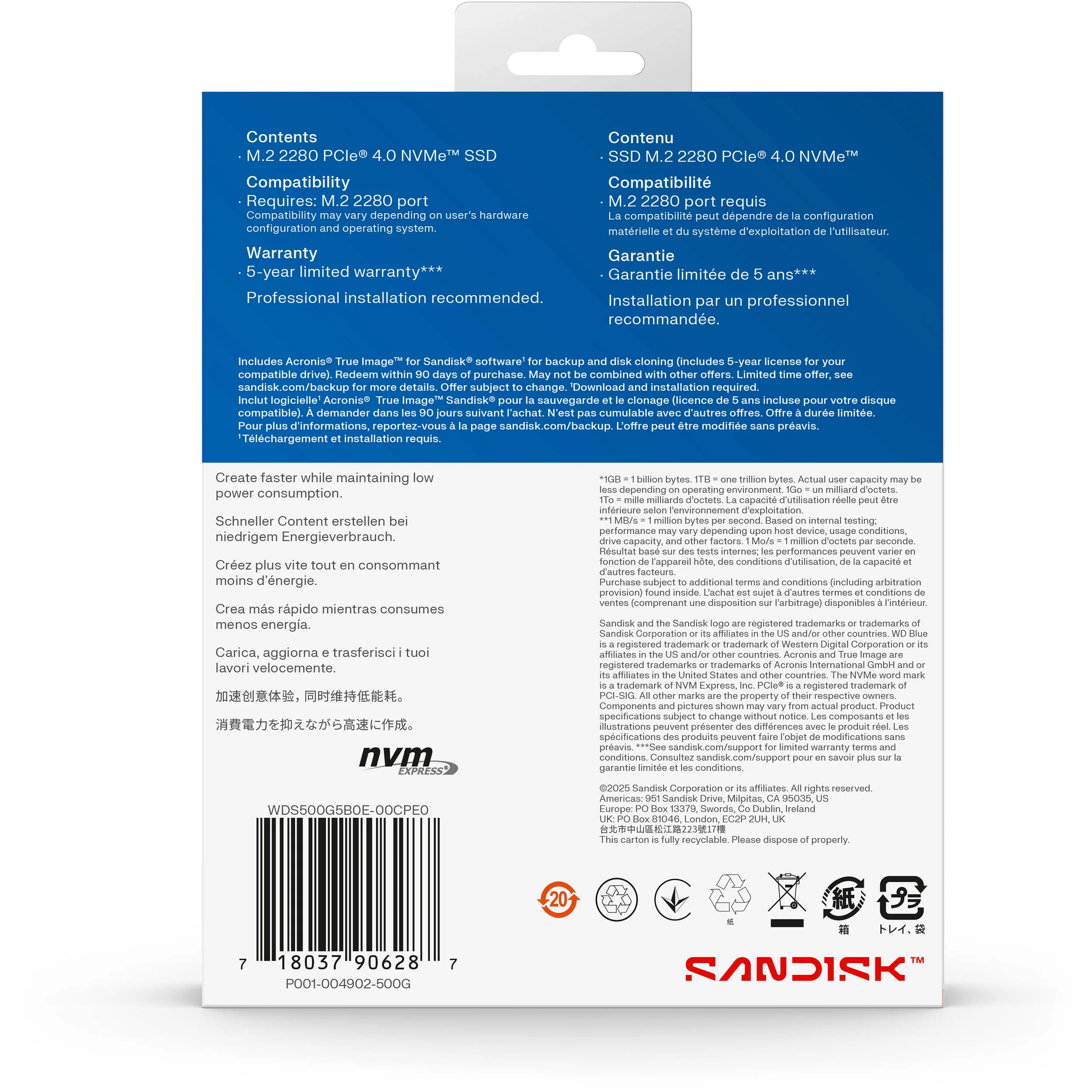 WD 500GB Blue SN5100 NVMe PCIe 4.0 Internal SSD - Image 6