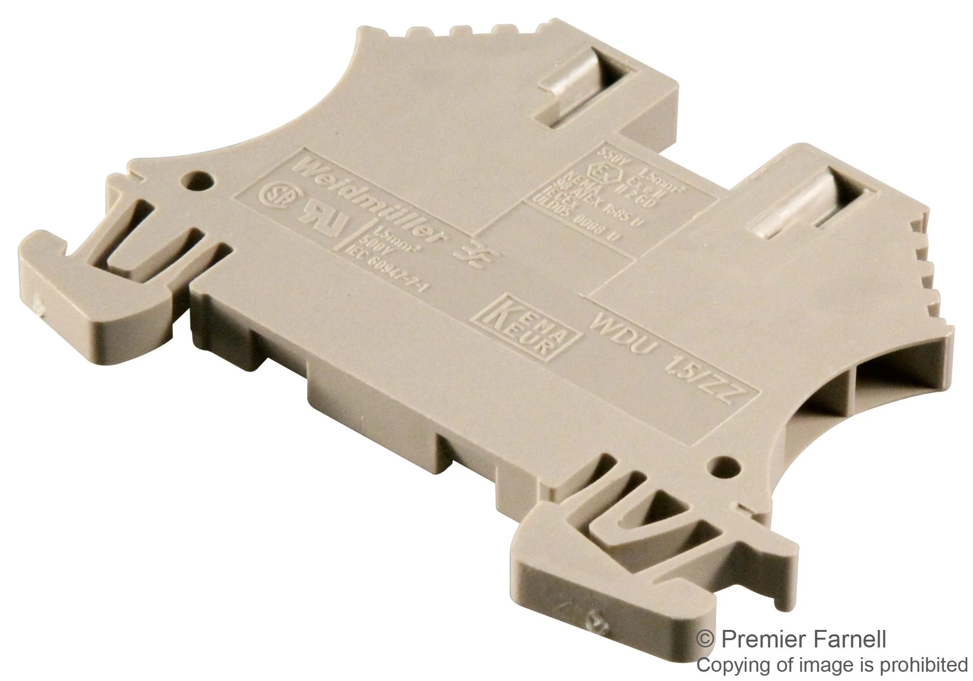 Weidmuller 103140 WDU1.5ZZ 103140 WDU1.5ZZ DIN Rail Mount Terminal Block 4 Ways 22 AWG 12 2.5 mm² Screw 17.5 A - Image 4