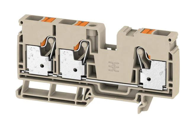 Weidmuller 2490520000 DIN Rail Mount Terminal Block 3 Ways 20 AWG 6 10 mm² Push In 57 A