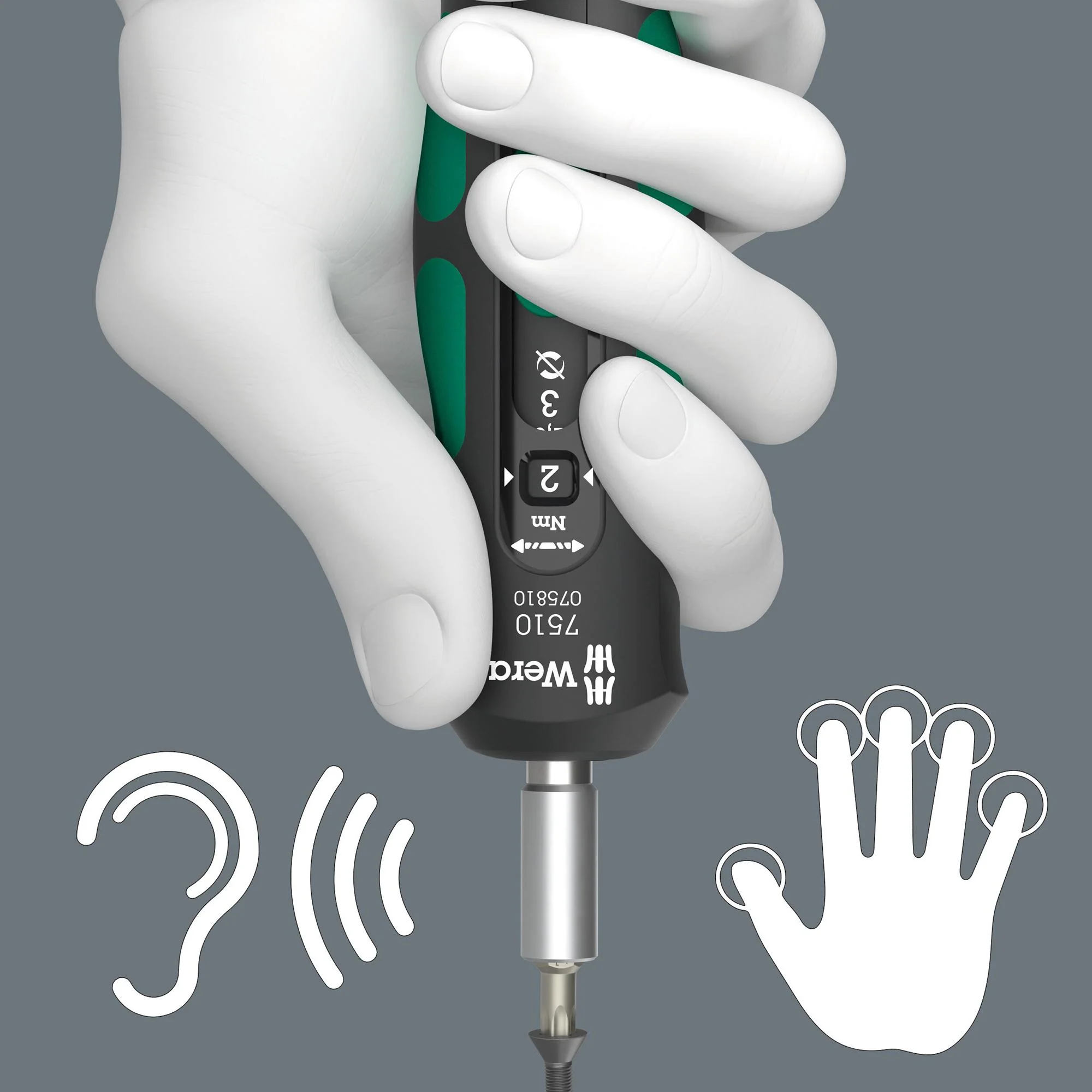 WERA 05075810001 Speed Torque Screwdriver, 1/4" Drive, 147.5mm L, 1N-m to 3N-m, 7510 Kraftform Series - Image 4